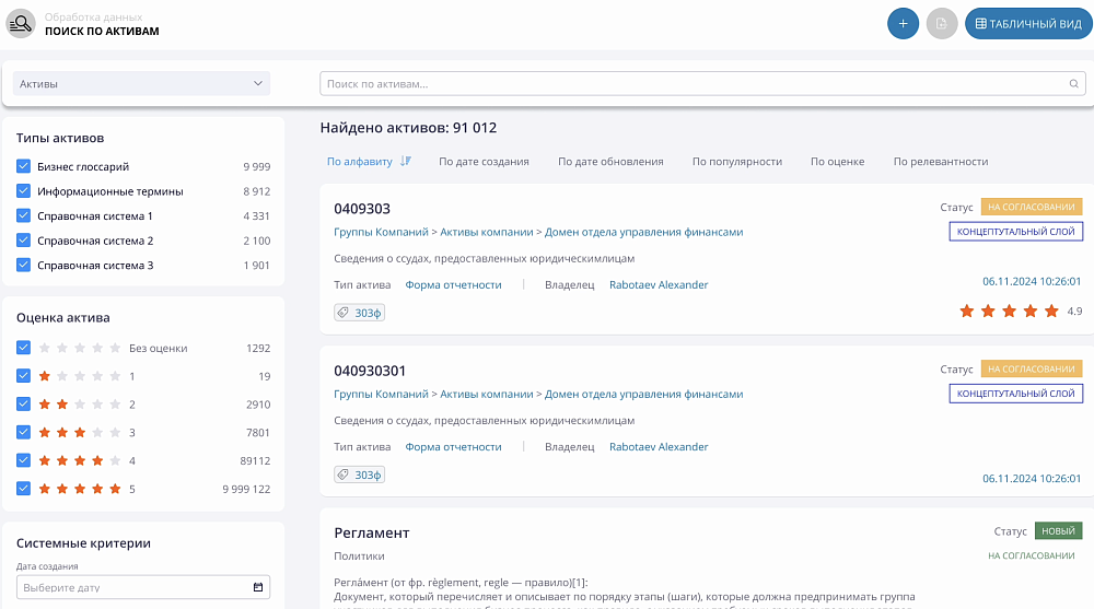 Новый интерфейс Юниверс DG